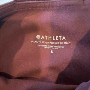 Athleta Vitality Stash Pocket 7/8 Tight Leggings Burgundy Size S